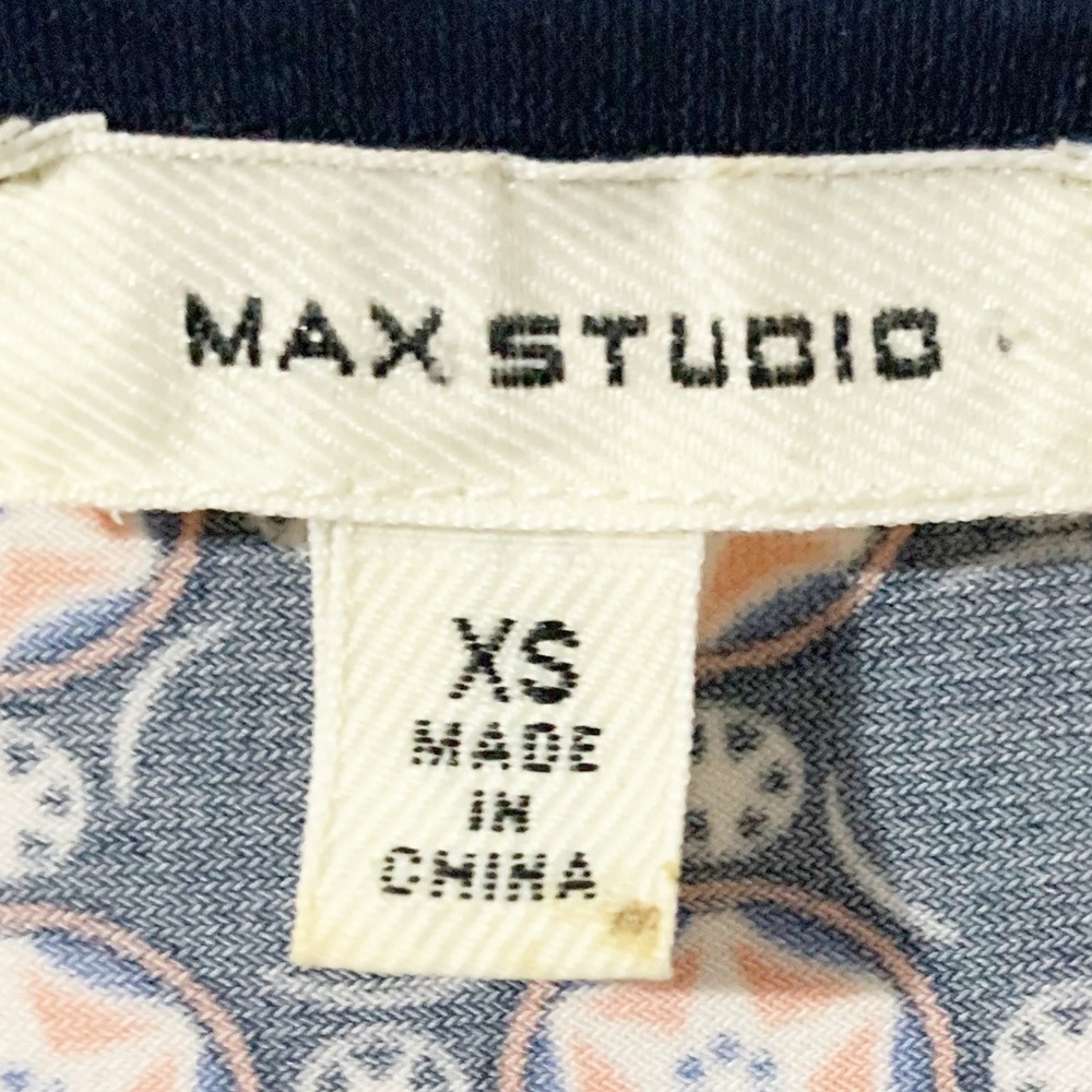 Max Studio Multicolor Geometric Pattern Short Sleeve Dress Keyhole Style 6912W64 - Picture 6 of 9